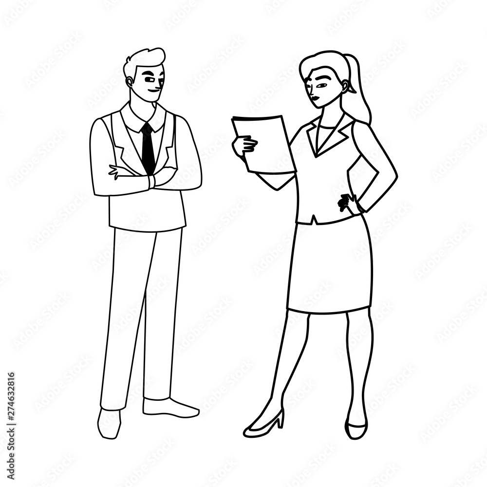 elegant business couple avatars characters elegant business couple avatars characters