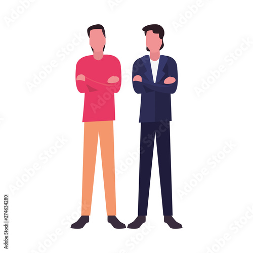 two men avatars on white background
