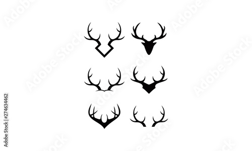 deer antlers logo set