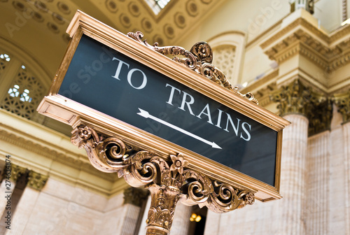 Train Sign at Union Station Chicago photo