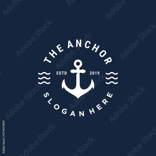 anchor symbol vector logo design
