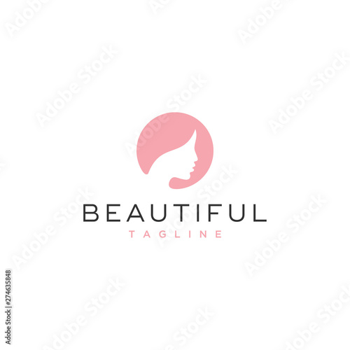 beautiful woman vector icon logo design