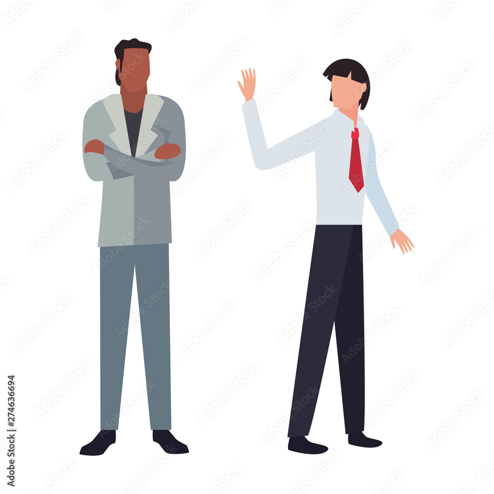 two men avatars on white background two men avatars on white background
