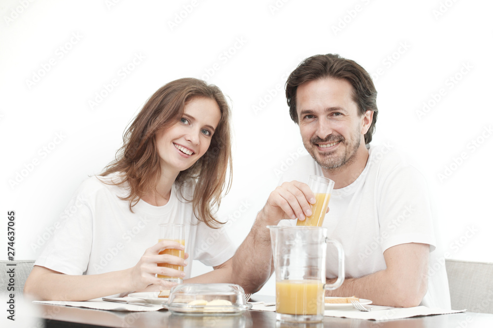 Couple having breakfast Couple having breakfast