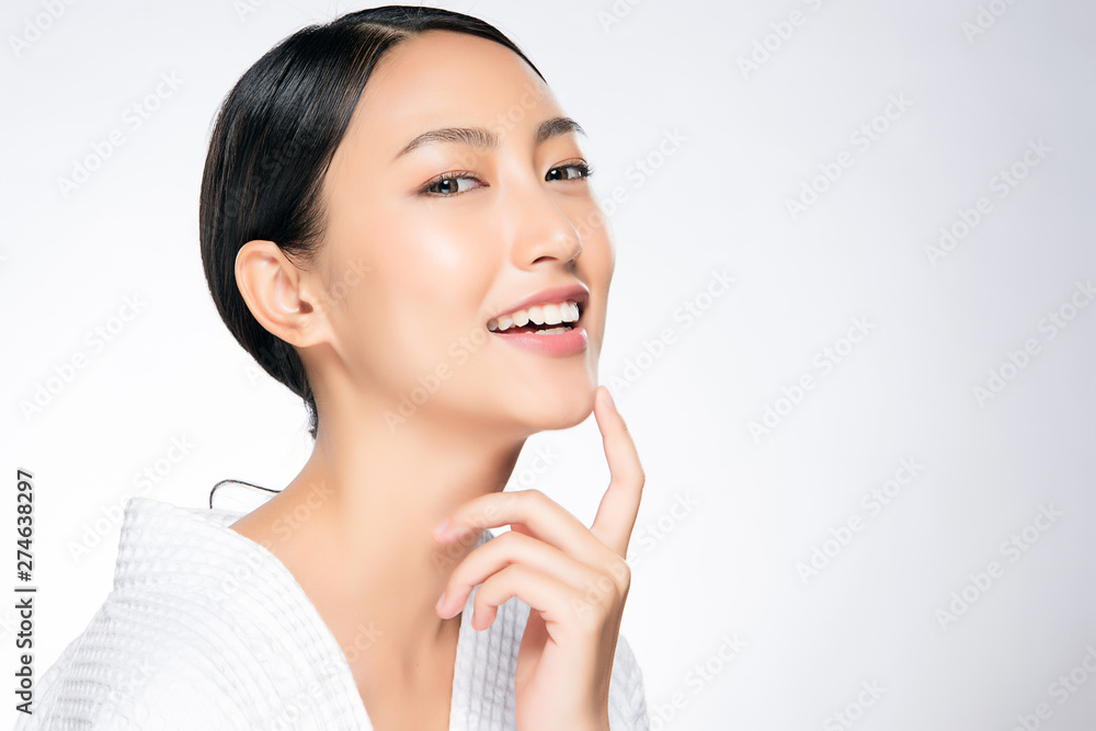 Beautiful Young Asian Woman with Clean Fresh Skin, Beautiful Young Asian Woman with Clean Fresh Skin,