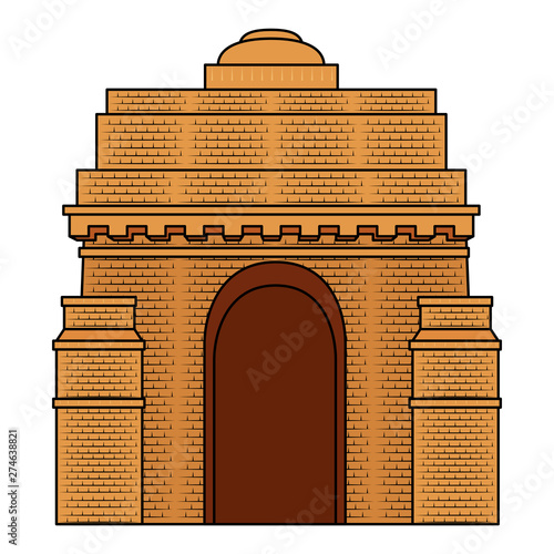indian gate arch monument icon