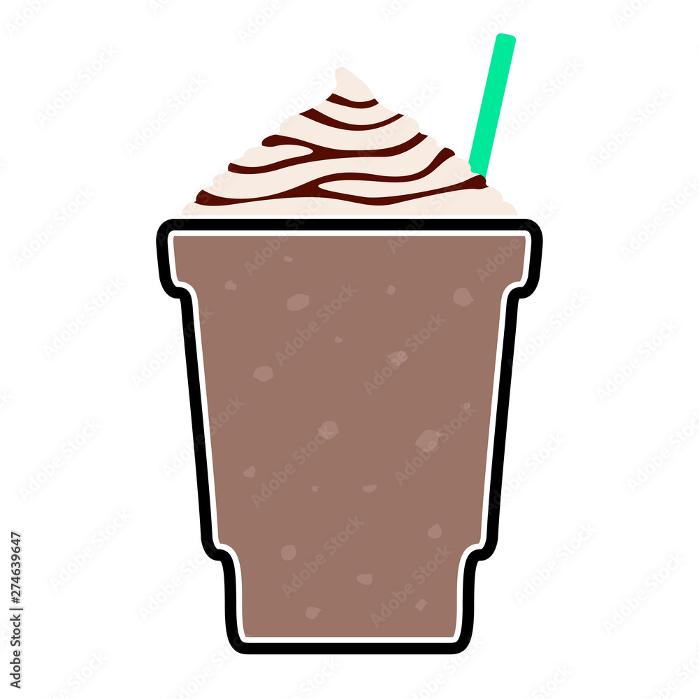 Isolated frappe with a straw icon - Vector Isolated frappe with a straw icon - Vector