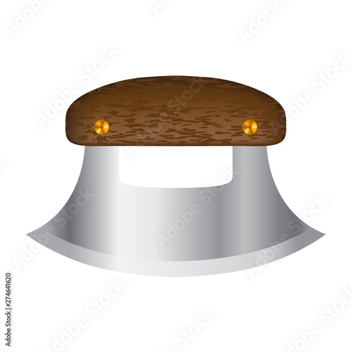 ulu pizza cutter slicer knife blade vector graphic icon illustration