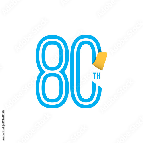 80 Year Anniversary Celebration Vector Template Design Illustration