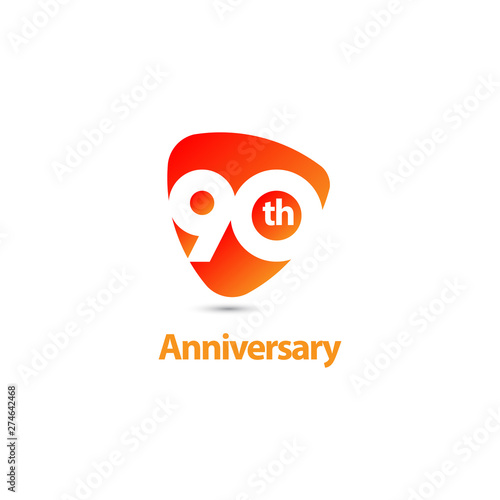 90 Year Anniversary Celebration Vector Template Design Illustration