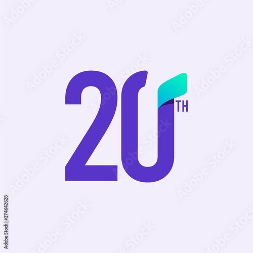 20 Year Anniversary Celebration Vector Template Design Illustration