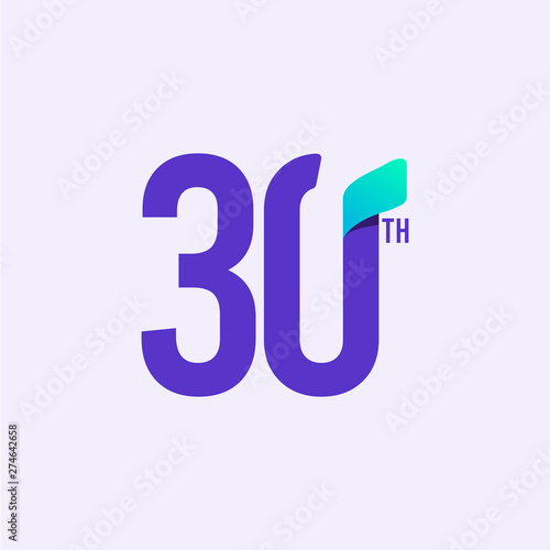 30 Year Anniversary Celebration Vector Template Design Illustration