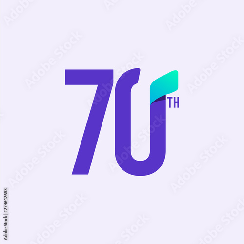 70 Year Anniversary Celebration Vector Template Design Illustration