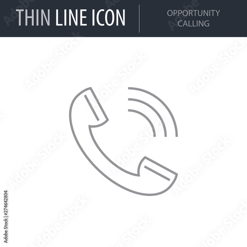Symbol of Opportunity Calling. Thin line Icon of Symbols And Metaphors. Stroke Pictogram Graphic for Web Design. Quality Outline Vector Symbol Concept. Premium Mono Linear Beautiful Plain