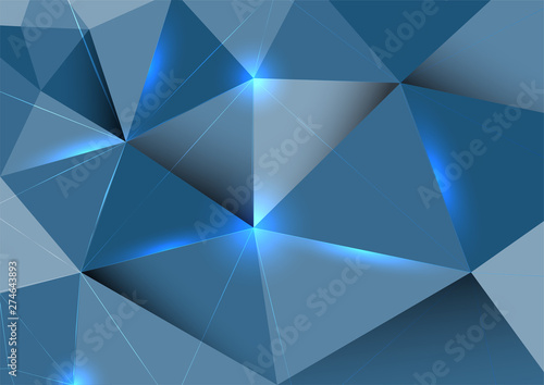 .Abstract polygon pattern luxury dark blue with light