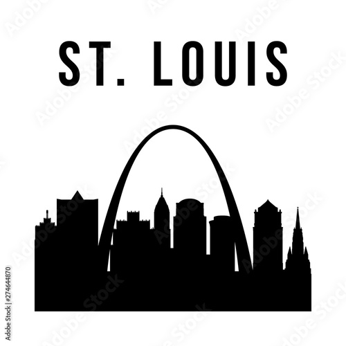 St.Louis city simple silhouette. Modern urban background. Vector skyline.