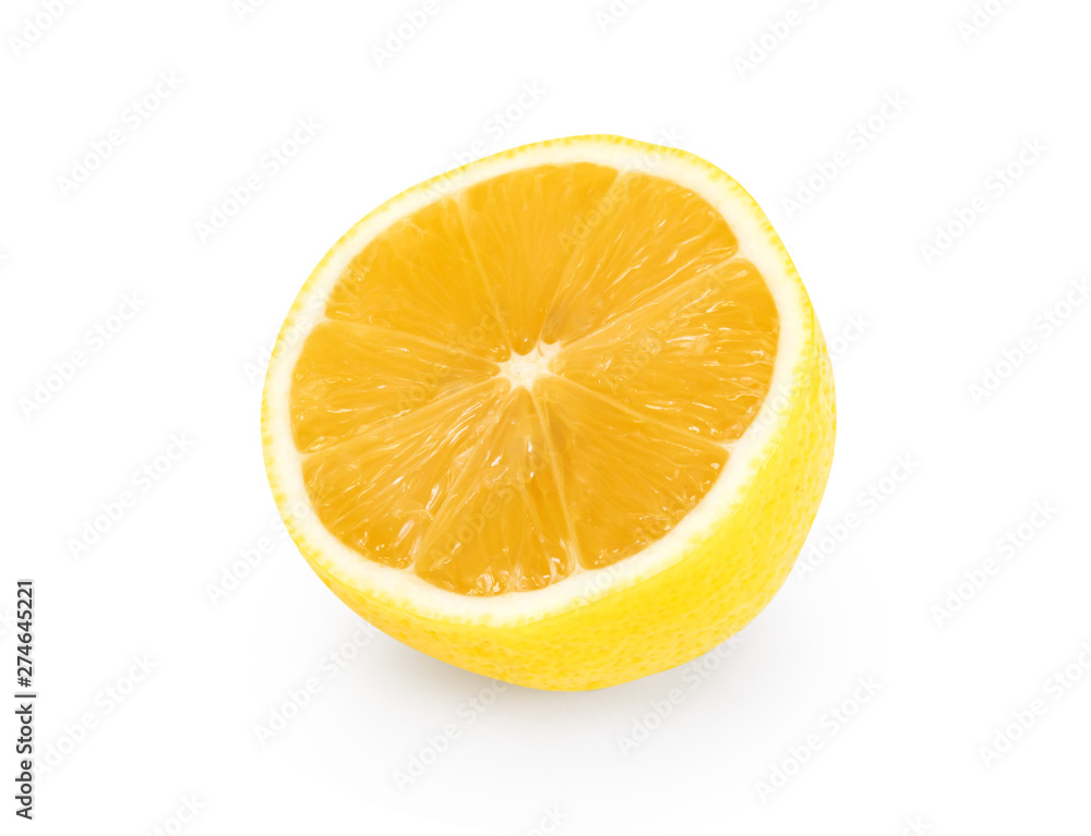 Closeup fresh lemon fruit isolated on white background, food and healthy concept