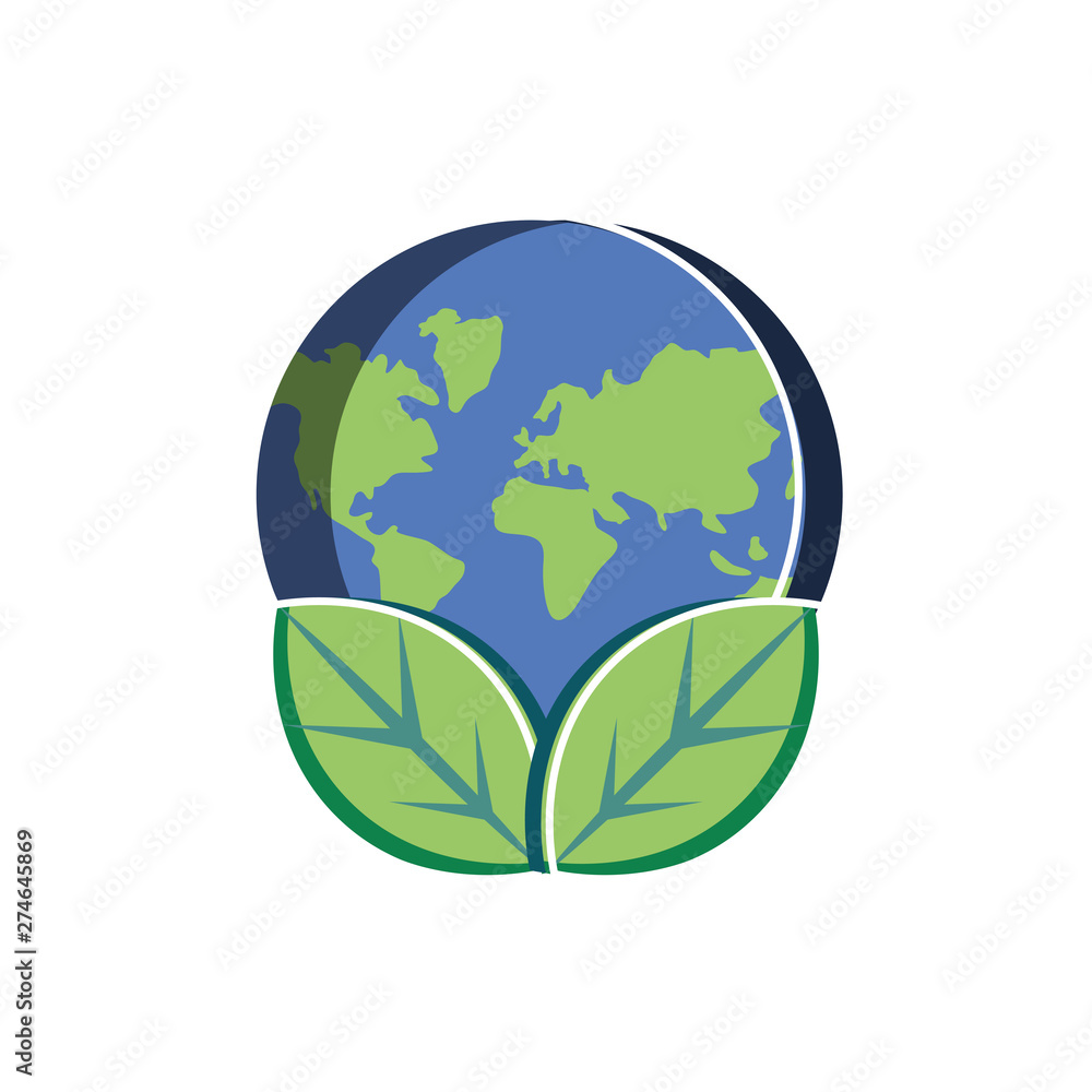 Obraz premium Isolated planet with leaves design