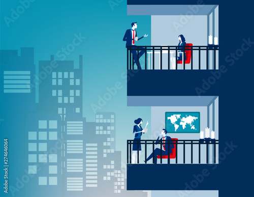 Business people with working life in the city. Concept business vector illustration, Lifestyle,  Urban society, Social.