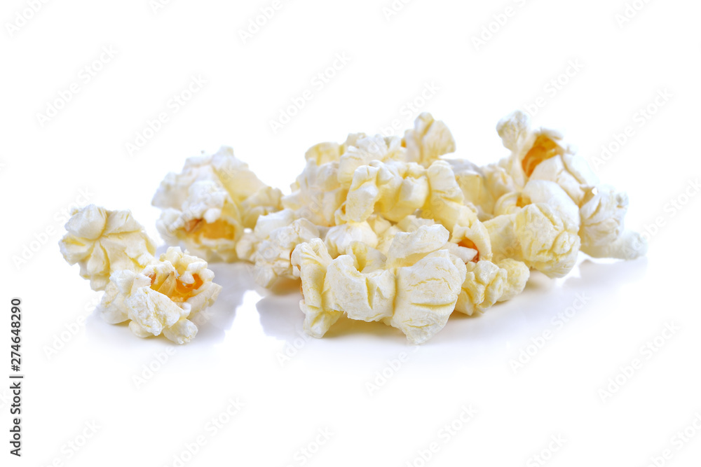 Popcorn isolated on the white background Popcorn isolated on the white background