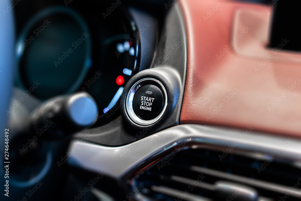 modern car start stop button