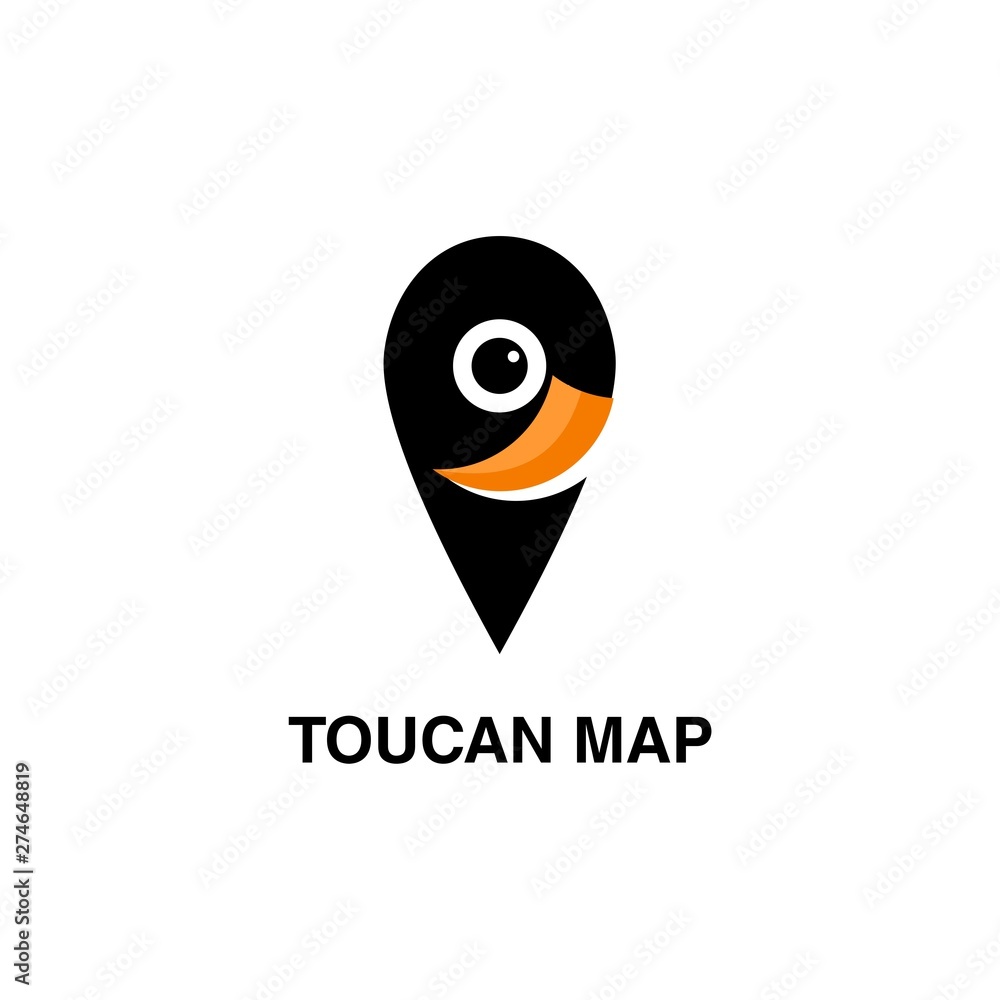 Naklejka premium toucan map logo design