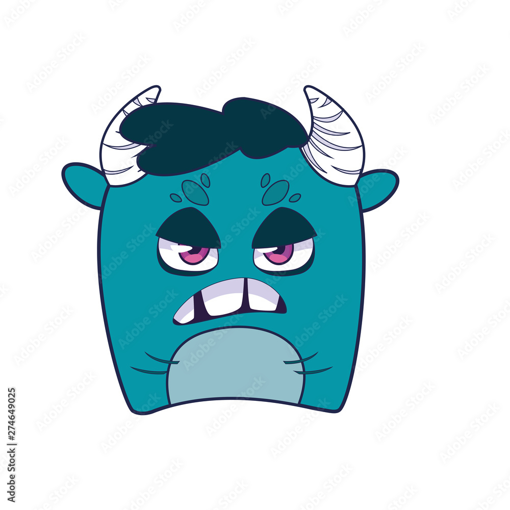 funny monster with horns comic character funny monster with horns comic character