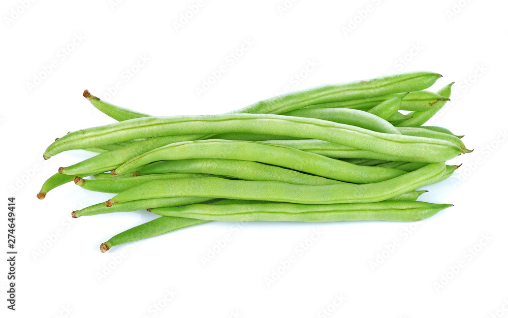 green beans on white background green beans on white background