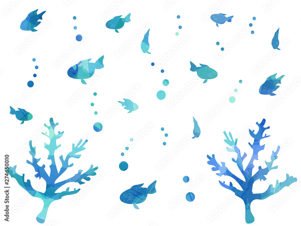 blue watercolor fish blue watercolor fish
