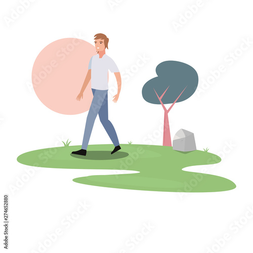 man character in the park outdoor