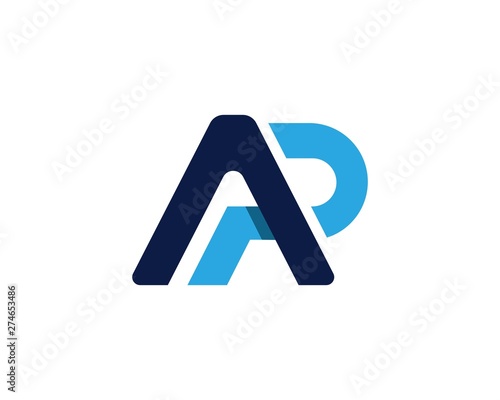 AP, PA, initial logotype creative template design