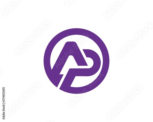 AP, PA, initial logotype creative template design