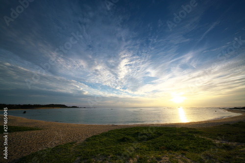 Amami Oshima, Japan - June 17, 2019: Sunrise at Tomori Beach in Amami Oshima, Japan