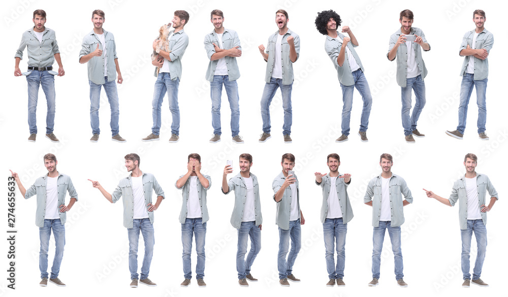 Obraz premium collage of photos of a modern handsome guy.