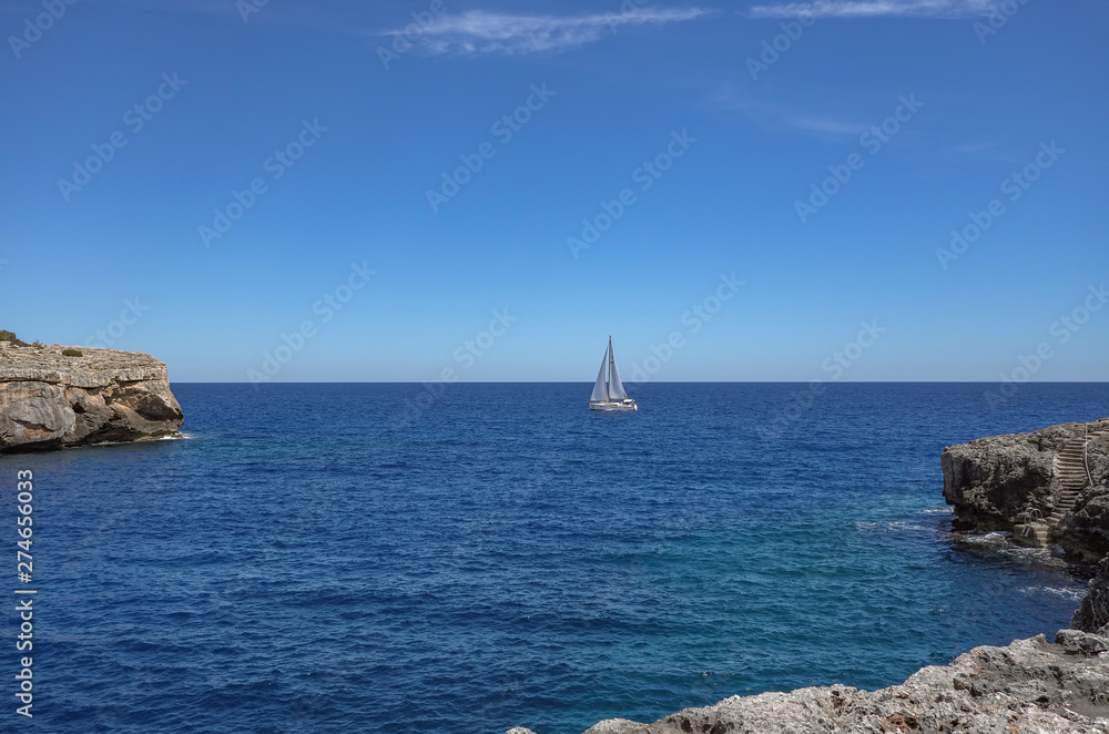Sailboat sailing on the sea