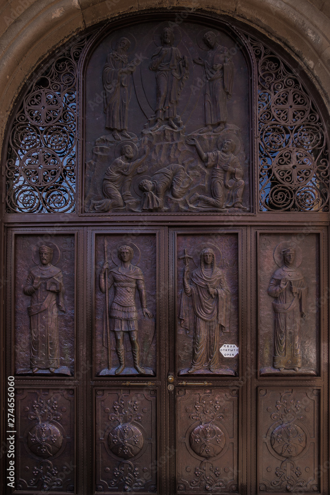 beautifully carved door of Samtavro Monastery