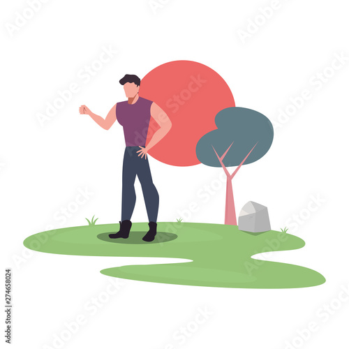 man character in the park outdoor