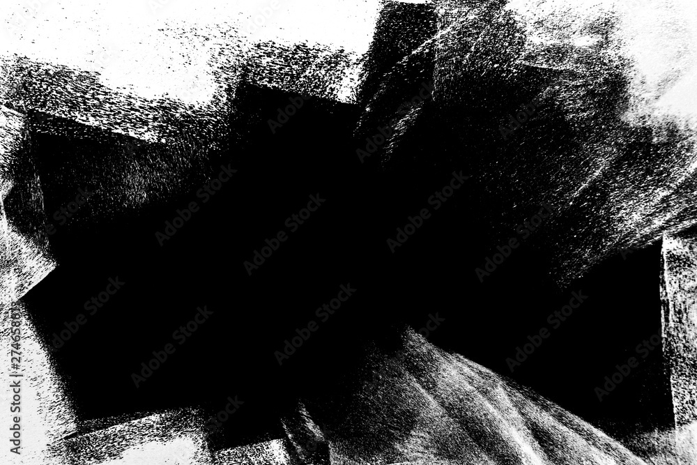 Obraz premium black white paint background texture with grunge brush strokes