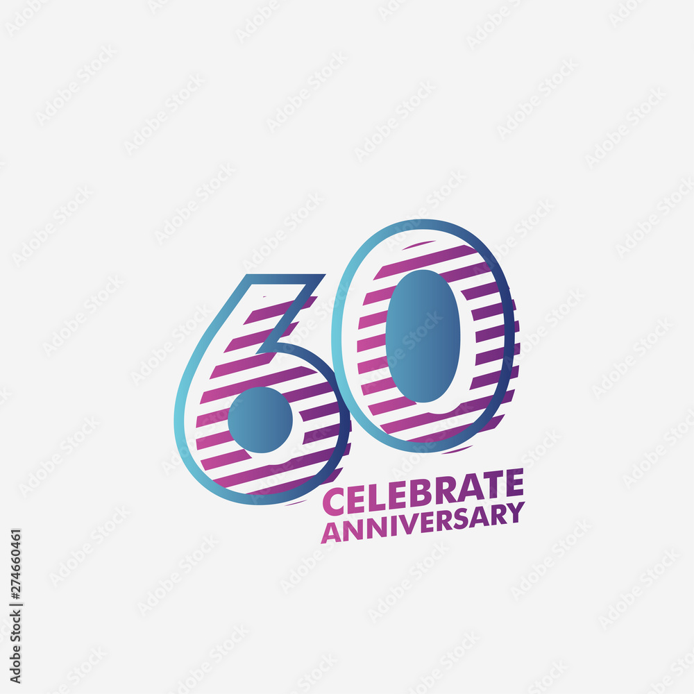 60 Years Anniversary Vector Template Design Illustration 60 Years Anniversary Vector Template Design Illustration