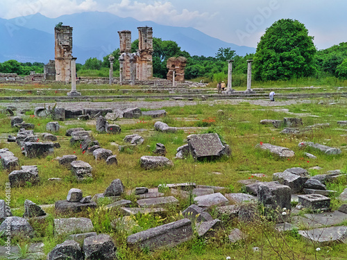 Basilica II christian temple ruins in the Ancient site of Filipoi photo