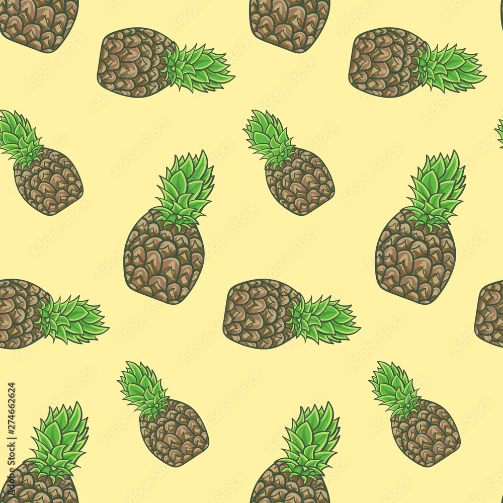 Seamless Vector Pineapple Pattern Seamless Vector Pineapple Pattern