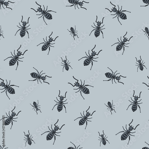 Decorative seamless pattern with ants © Firuza