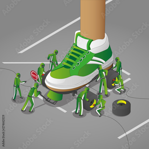 Isometric roller skate pit stop