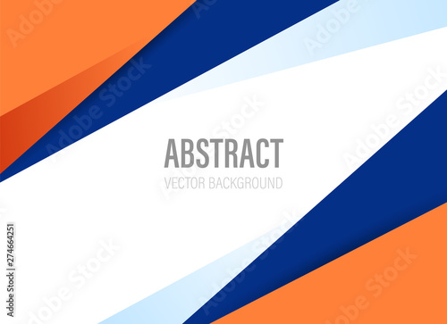 polygonal geometric abstract background with orange and dark blue color with modern style shape - vector illustration