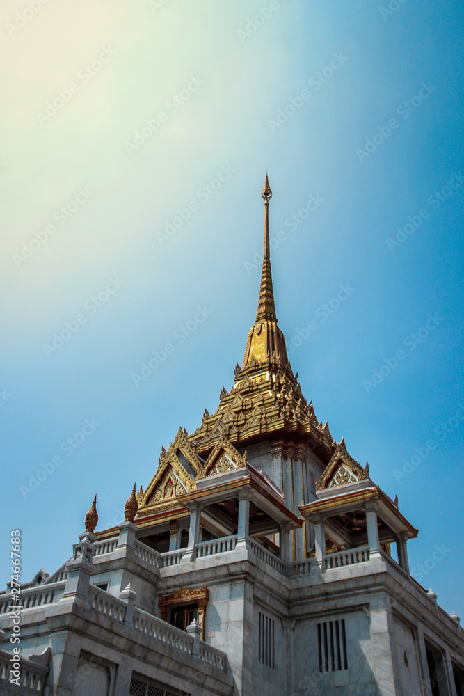Fototapeta premium Buddha temple in Bangkok, Tourist spot, Thailand, Asia, Summer time, at noon, April, 2018, The place where you can find inner peace 