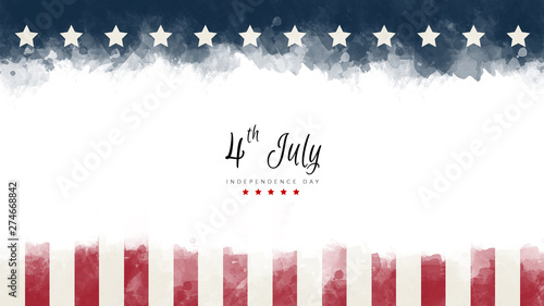 happy Independence Day greeting card american flag grunge background photo