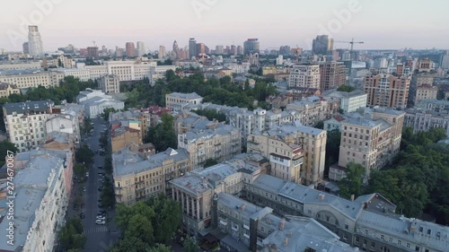 Wallpaper Mural Aerial view. Flying above city center. Kyiv, Ukraine. 4K Torontodigital.ca