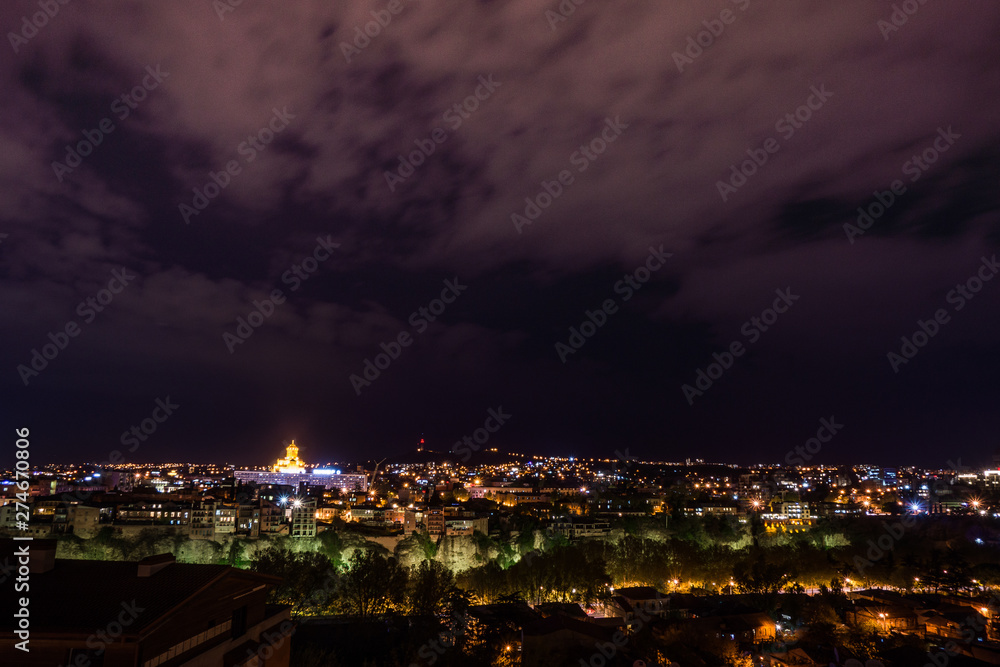 city scape and sky with clouds in tiflis