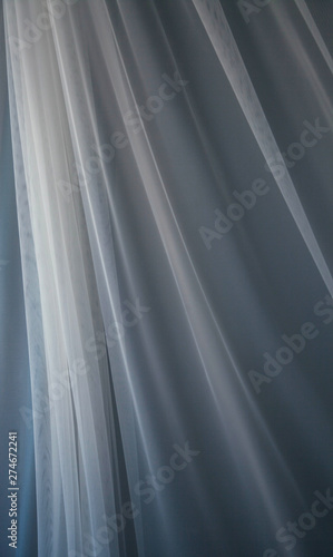 Waving Curtain White Cloth | Flying Transparent Textile with Soft Natural Light