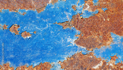 Colored rusty metal sheet. Old grunge metal texture or background, industrial texture for abstract Background